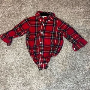 Christmas plaid button down 18 months